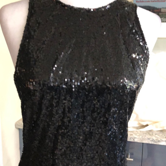Fits 8-10 Black sequins crossover low back maxi - Picture 6 of 8